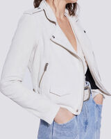 ASHLEY SUEDE LEATHER BIKER JACKET  image number null